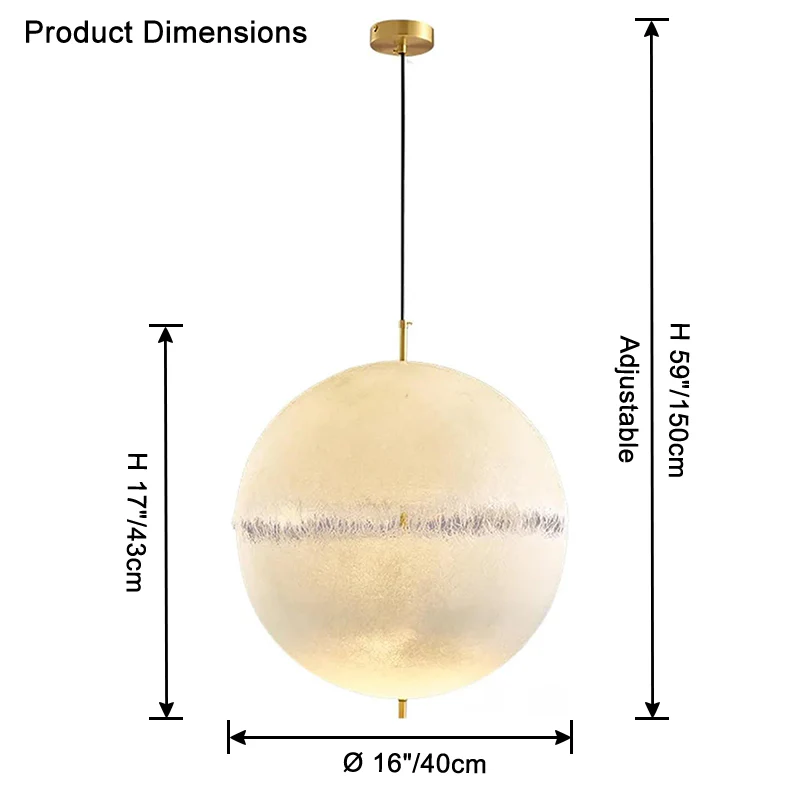 WOMO Fiberglass Globe Pendant Light-WM2577 - Image 16