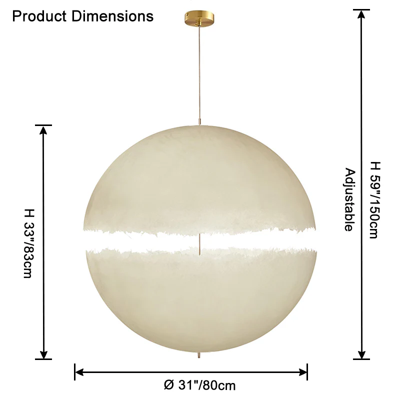 WOMO Fiberglass Globe Pendant Light-WM2577 - Image 22