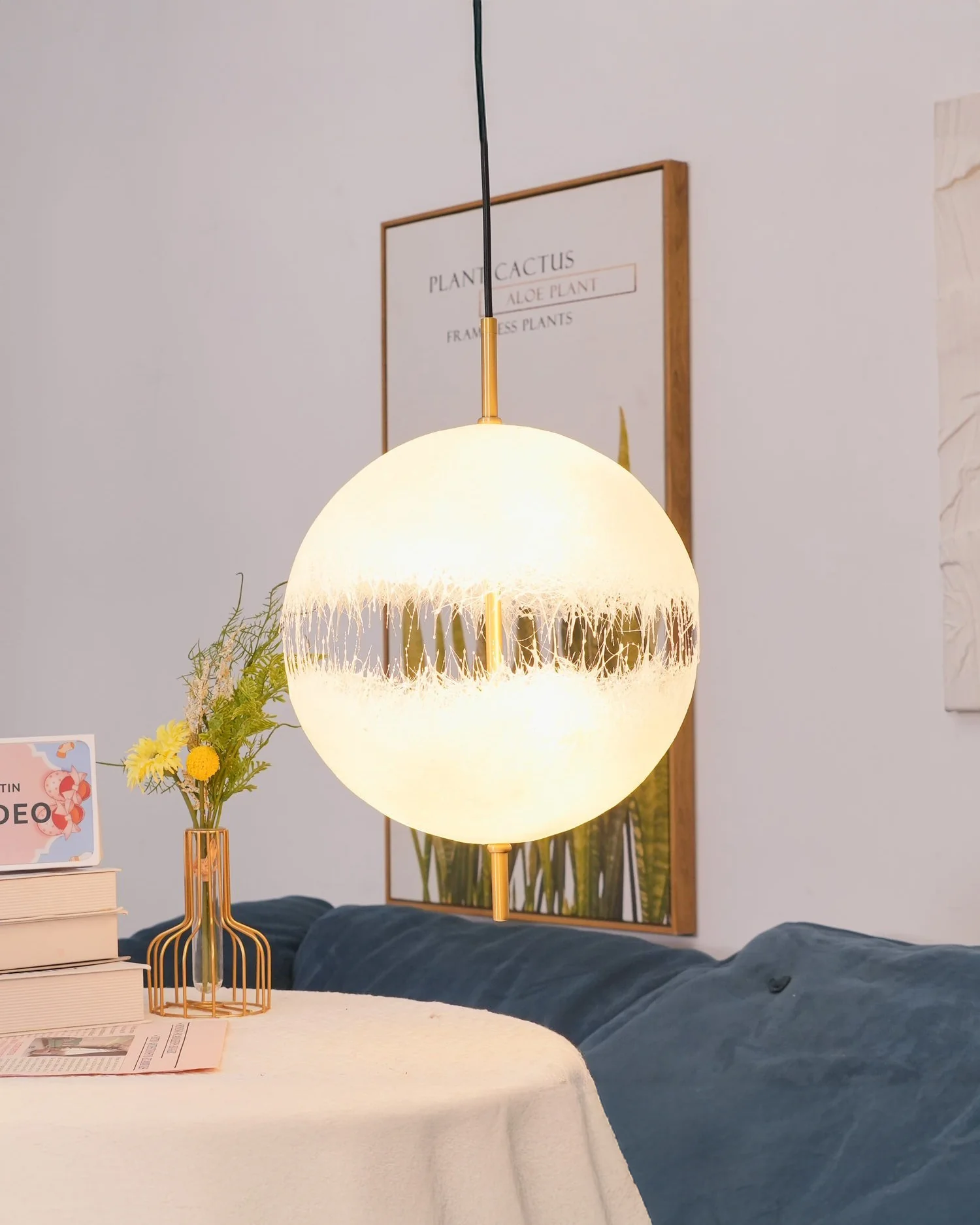 WOMO Fiberglass Globe Pendant Light-WM2577 - Image 4