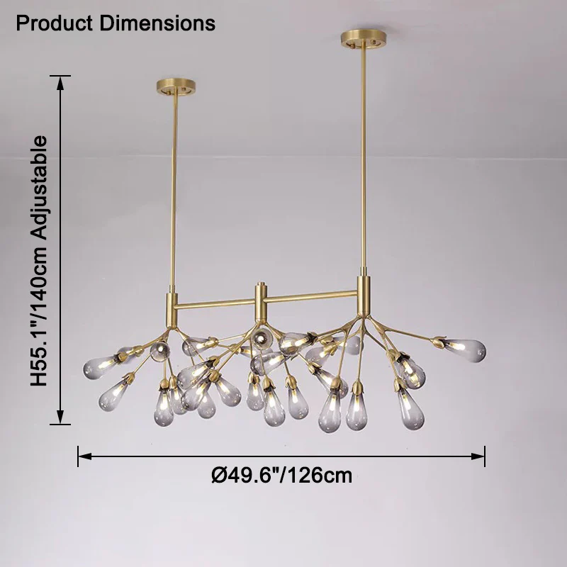 WOMO Firefly Gold Branch Linear Chandelier-WM2553 - Image 13