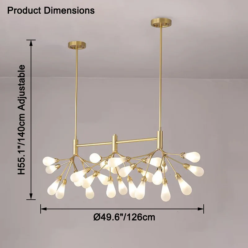 WOMO Firefly Gold Branch Linear Chandelier-WM2553 - Image 15