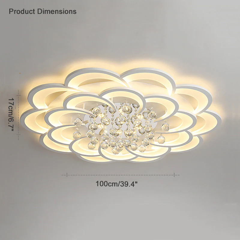 WOMO Big Flower Crystal Ceiling Light-WM1078 - Image 11
