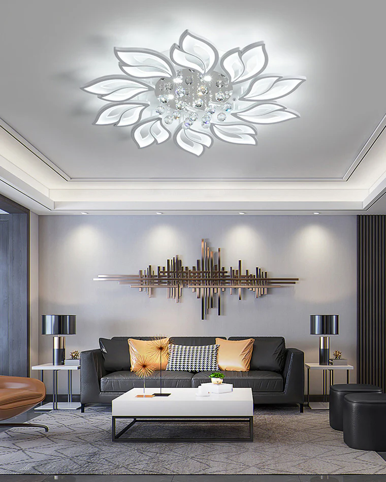 WOMO Big Flower Crystal Flush Mount Ceiling Light-WM1107 - Image 3