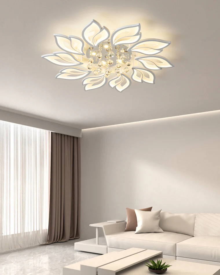 WOMO Big Flower Crystal Flush Mount Ceiling Light-WM1107 - Image 5