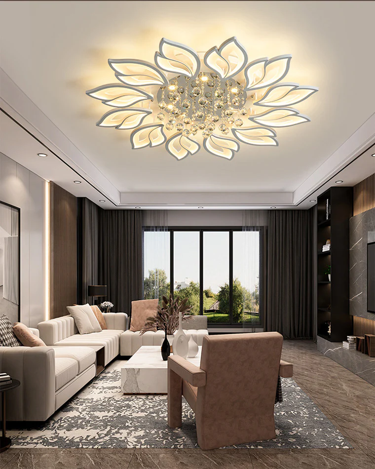 WOMO Big Flower Crystal Flush Mount Ceiling Light-WM1107 - Image 7