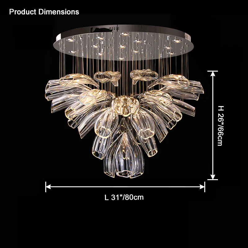 WOMO Flower Glass Foyer Chandelier-WM2341 - Image 7