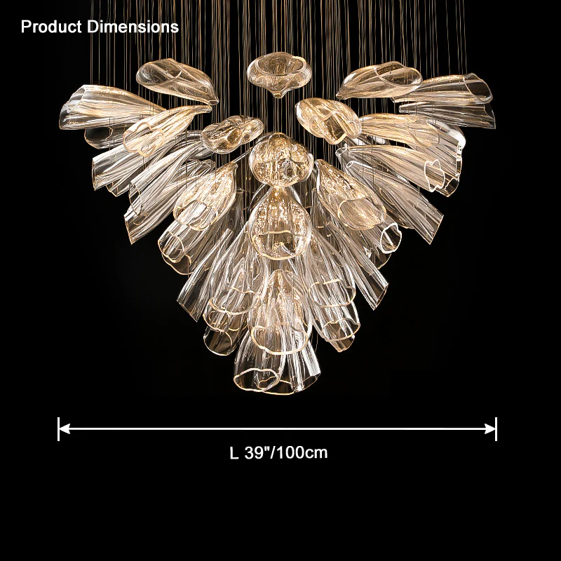WOMO Flower Glass Foyer Chandelier-WM2341 - Image 9