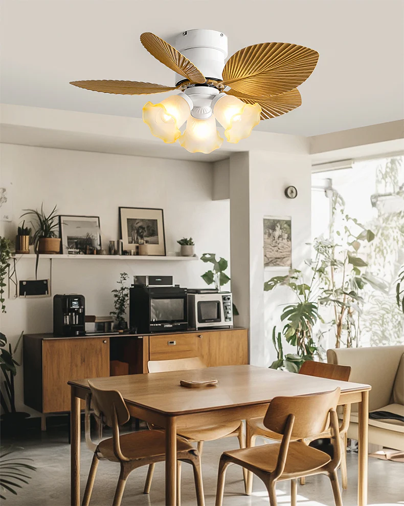WOMO Flower Low Profile Ceiling Fan Lamp - WM5282b - Image 2