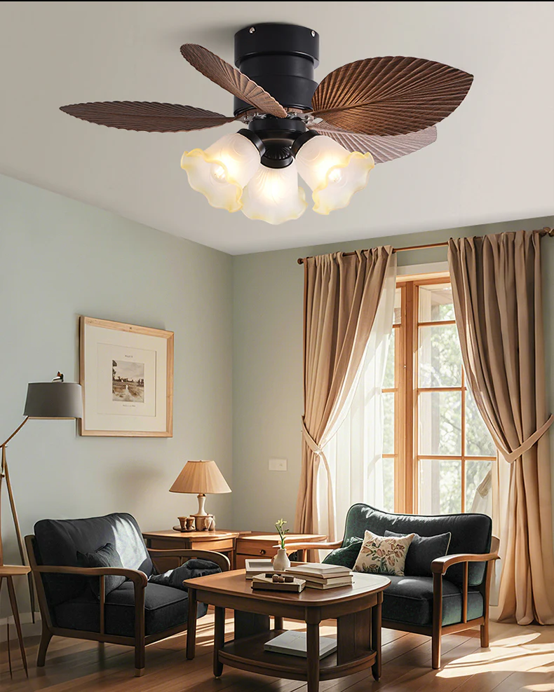 WOMO Flower Low Profile Ceiling Fan Lamp - WM5282b - Image 5