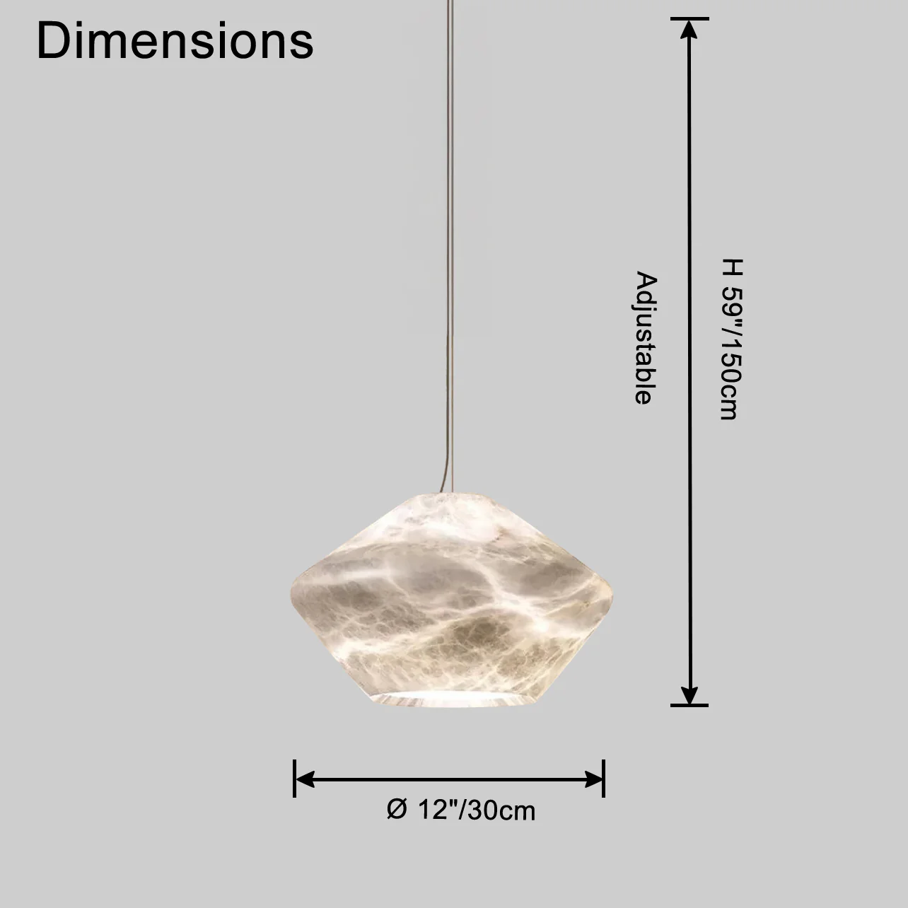 WOMO Flying Saucer Alabaster Pendant Light-WM2877 - Image 9