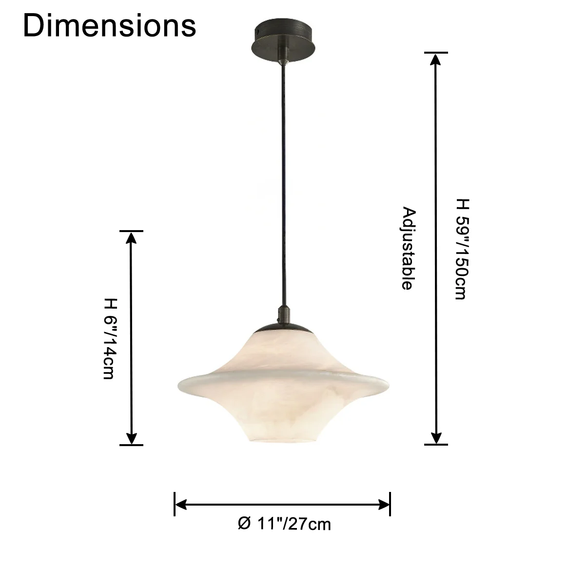 WOMO Flying Saucer Alabaster Pendant Light-WM2878 - Image 11