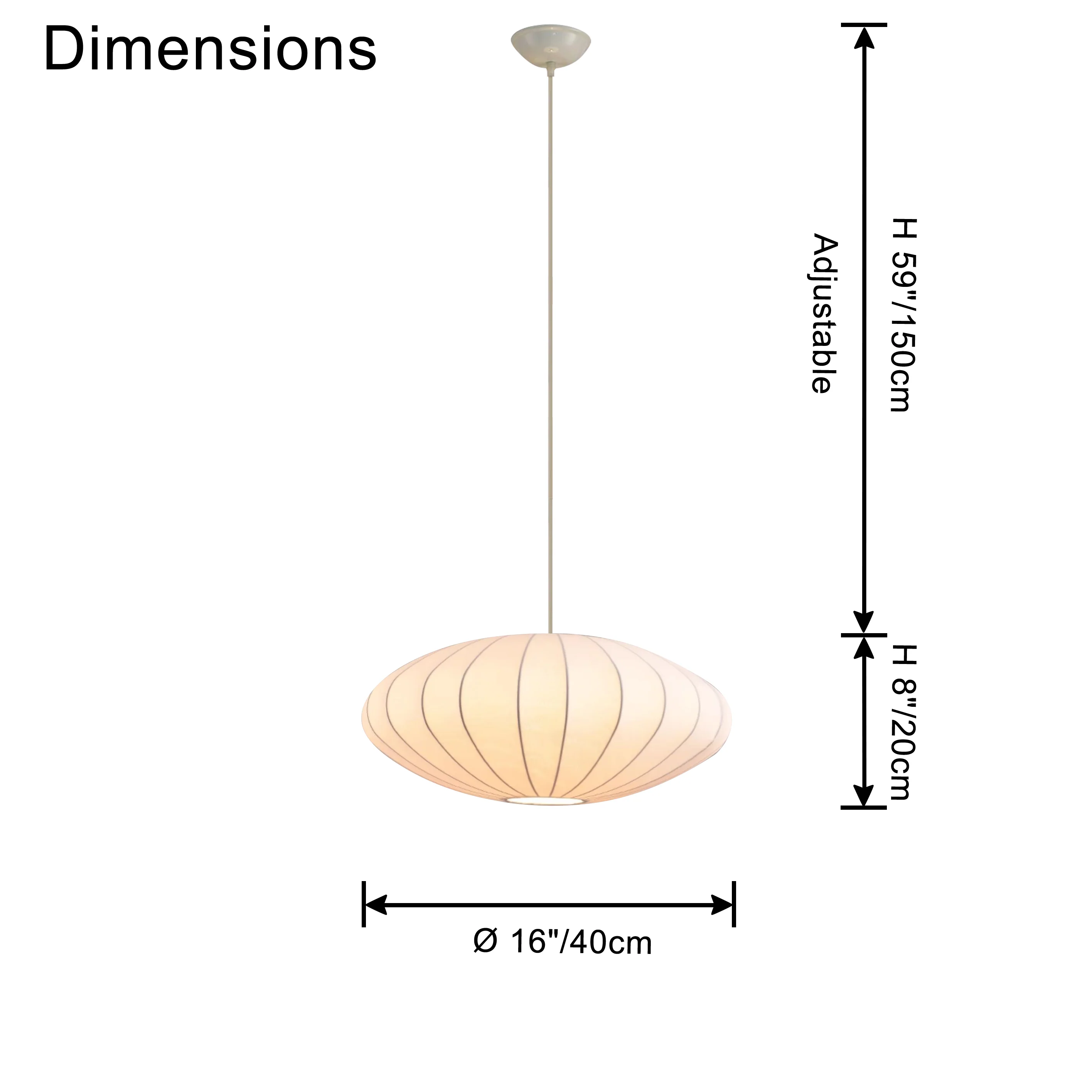 WOMO Flying Saucer Silk Pendant Light-WM2534 - Image 23