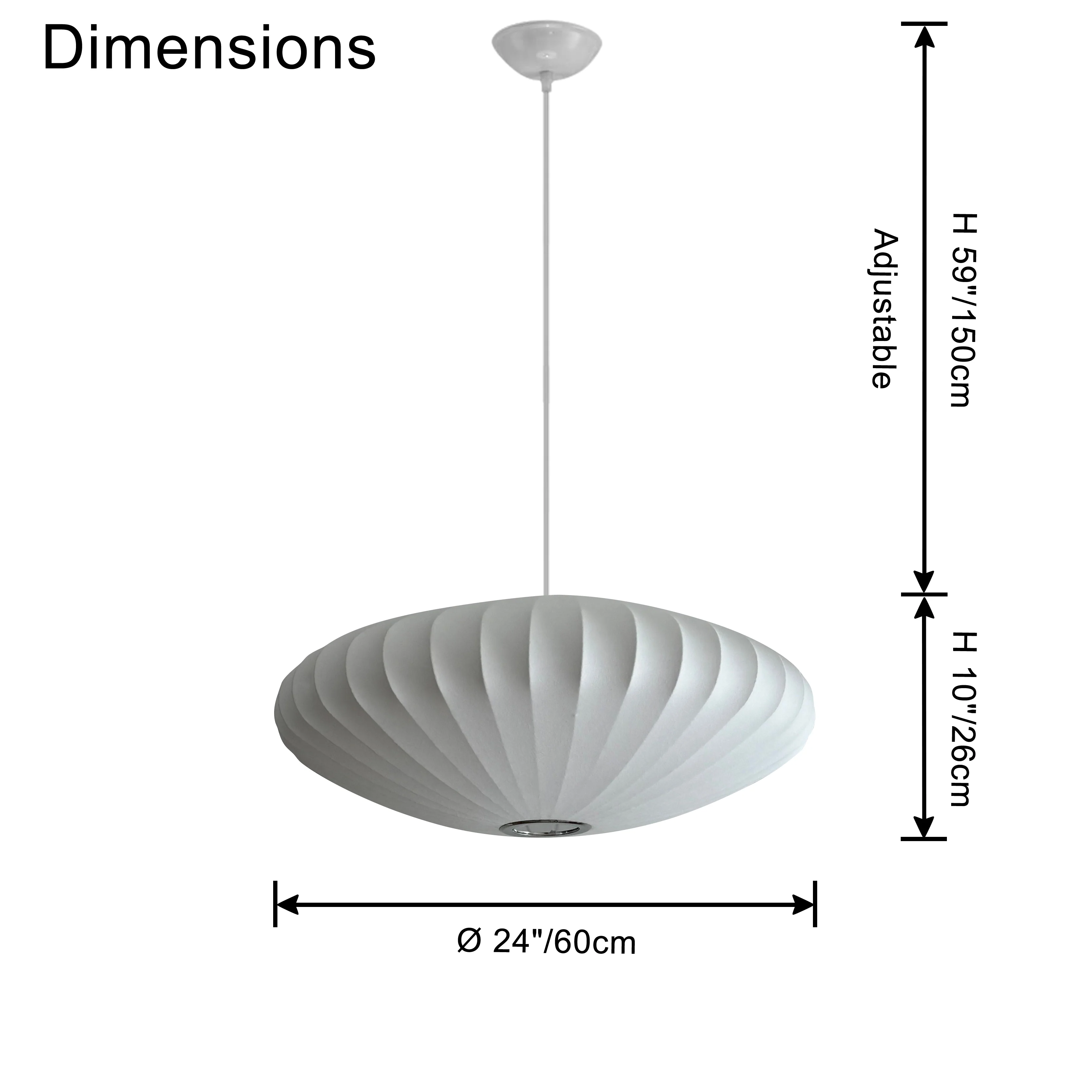 WOMO Flying Saucer Silk Pendant Light-WM2534 - Image 27