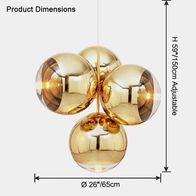 WOMO 4 Light Colorful Globe Chandelier-WM2687 - Image 11