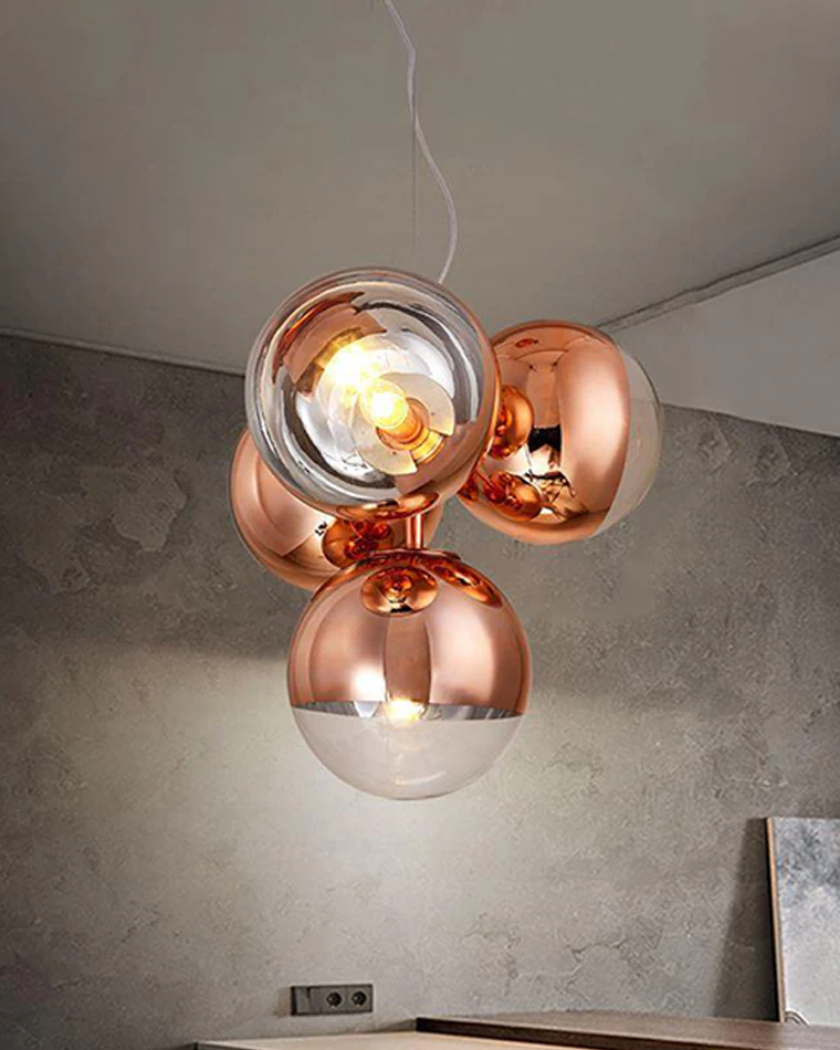WOMO 4 Light Colorful Globe Chandelier-WM2687 - Image 4