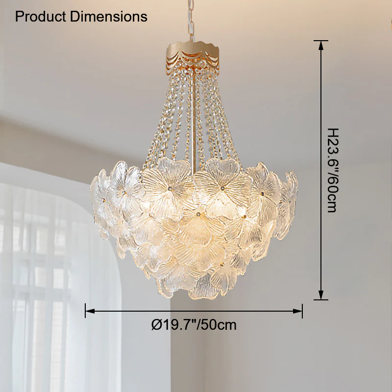 WOMO French Flower Glass Chandelier-WM2377 - Image 14