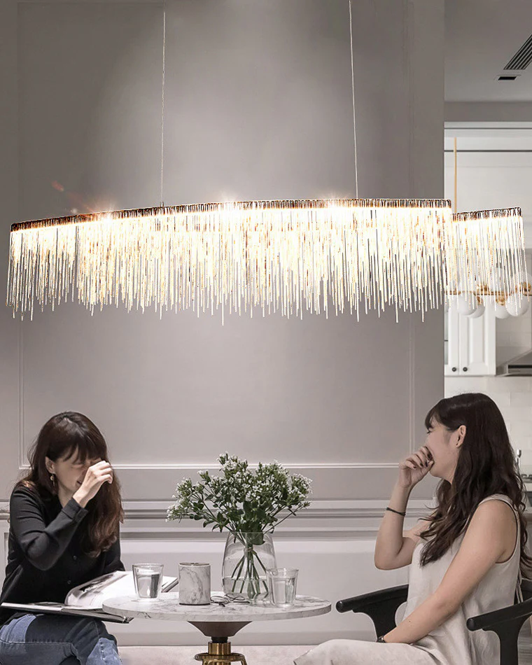 WOMO Fringe Linear Chandelier-WM2062b - Image 11