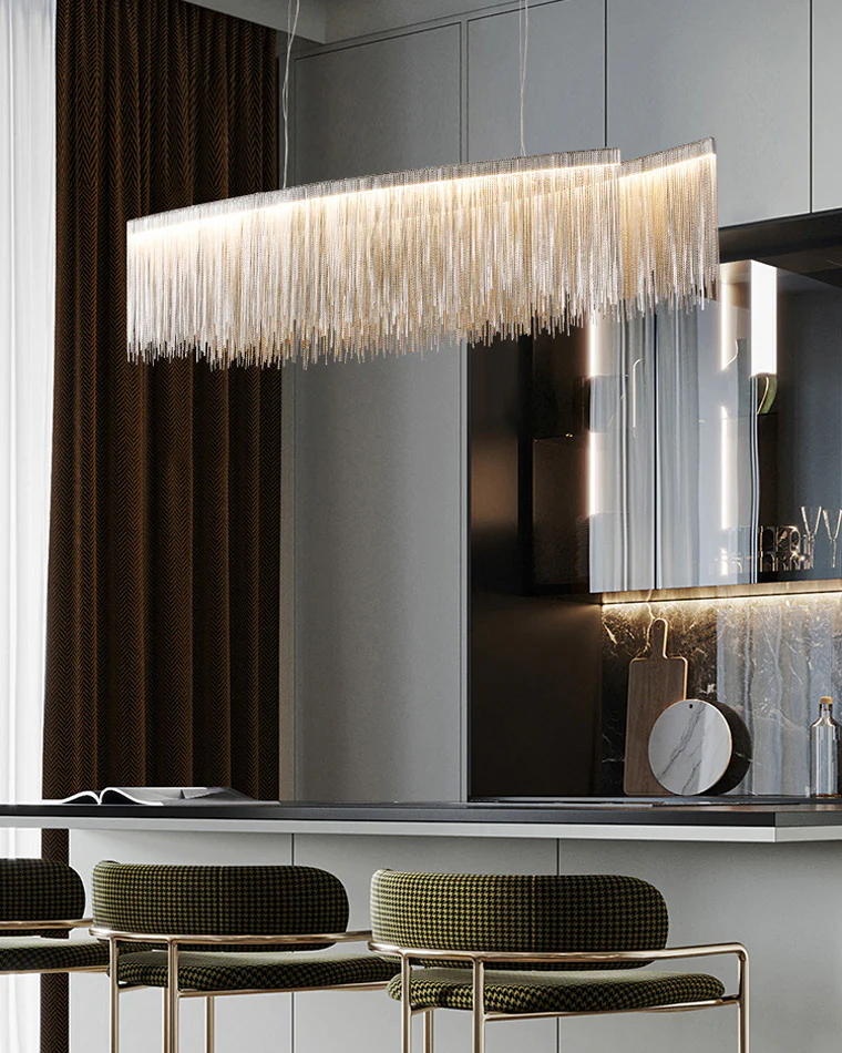 WOMO Fringe Linear Chandelier-WM2062b - Image 12