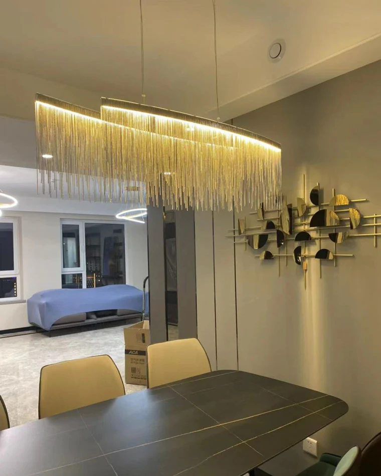 WOMO Fringe Linear Chandelier-WM2062b - Image 16