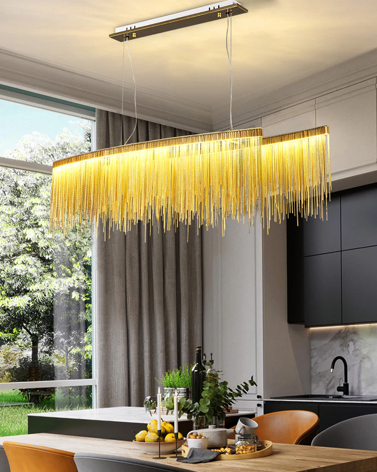 WOMO Fringe Linear Chandelier-WM2062b - Image 23