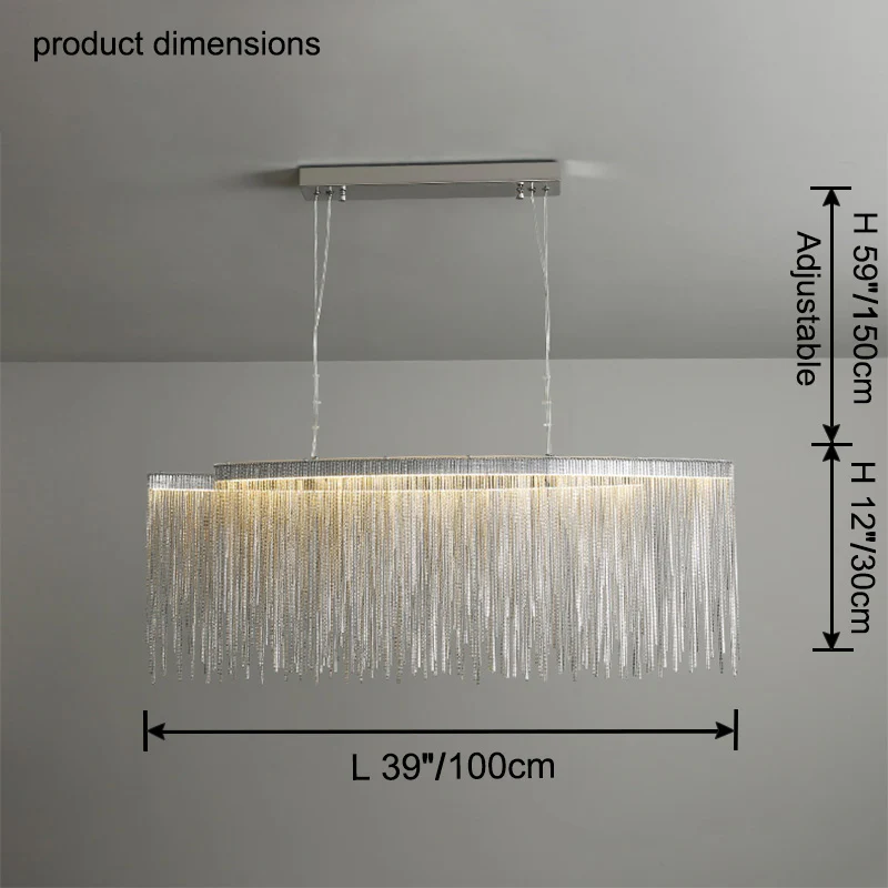 WOMO Fringe Linear Chandelier-WM2062b - Image 34