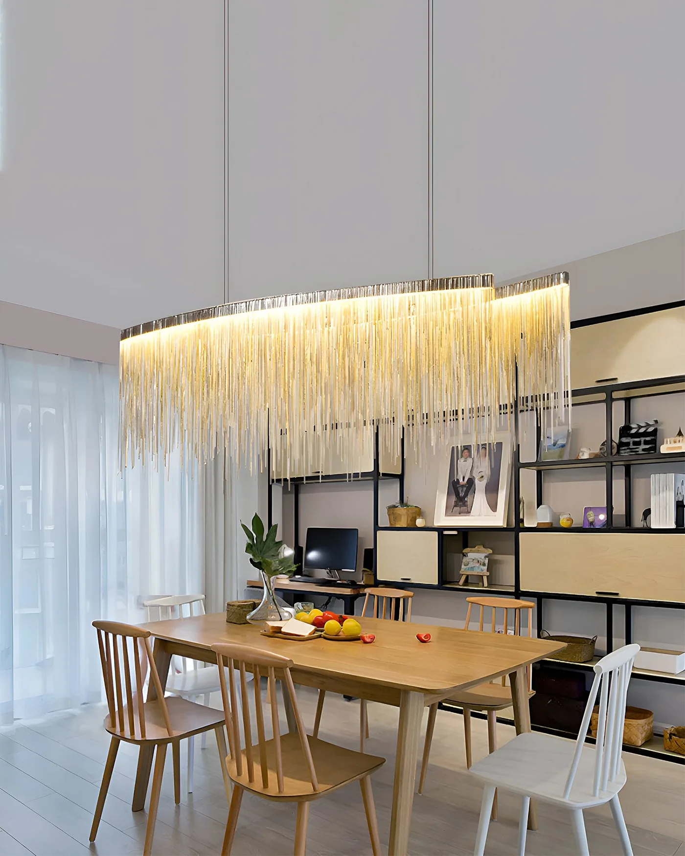 WOMO Fringe Linear Chandelier-WM2062b - Image 4