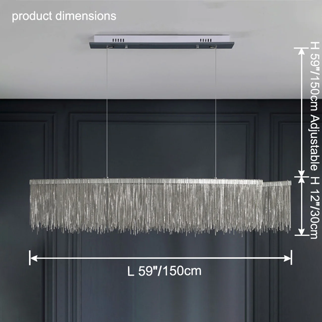 WOMO Fringe Linear Chandelier-WM2062b - Image 40