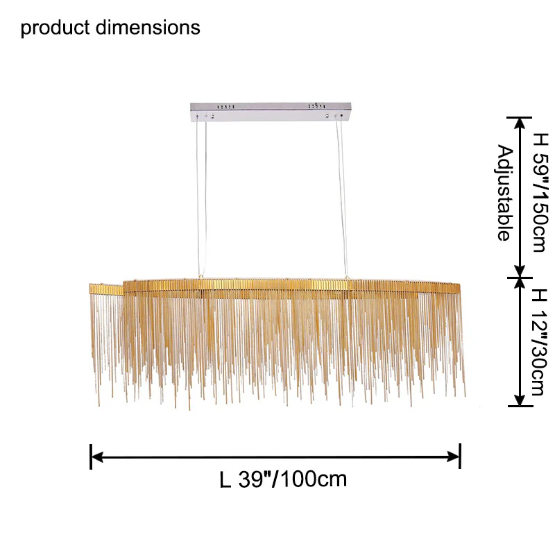 WOMO Fringe Linear Chandelier-WM2062b - Image 42
