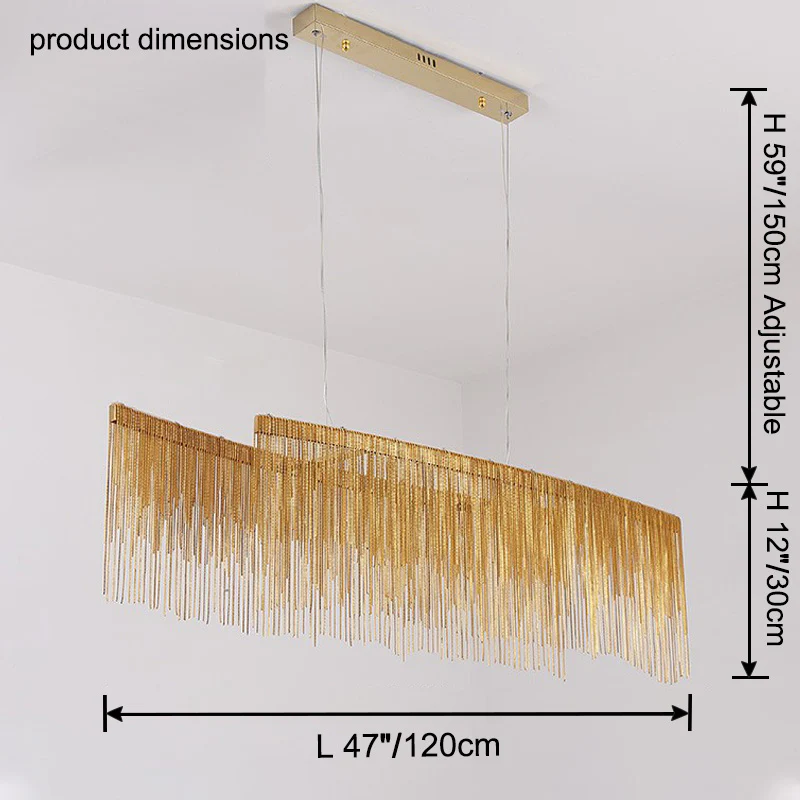 WOMO Fringe Linear Chandelier-WM2062b - Image 44