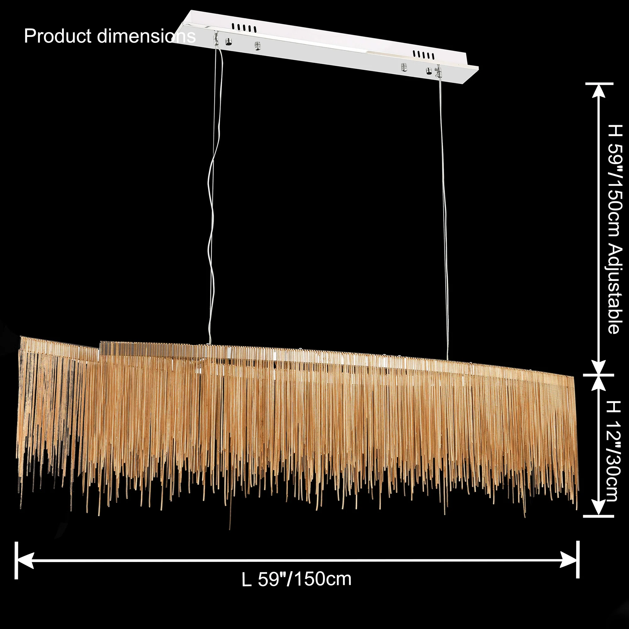 WOMO Fringe Linear Chandelier-WM2062b - Image 46