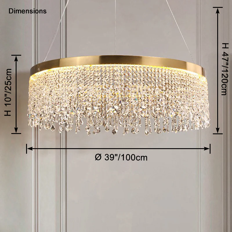 WOMO Fringe Round Crystal Chandelier-WM2362 - Image 11