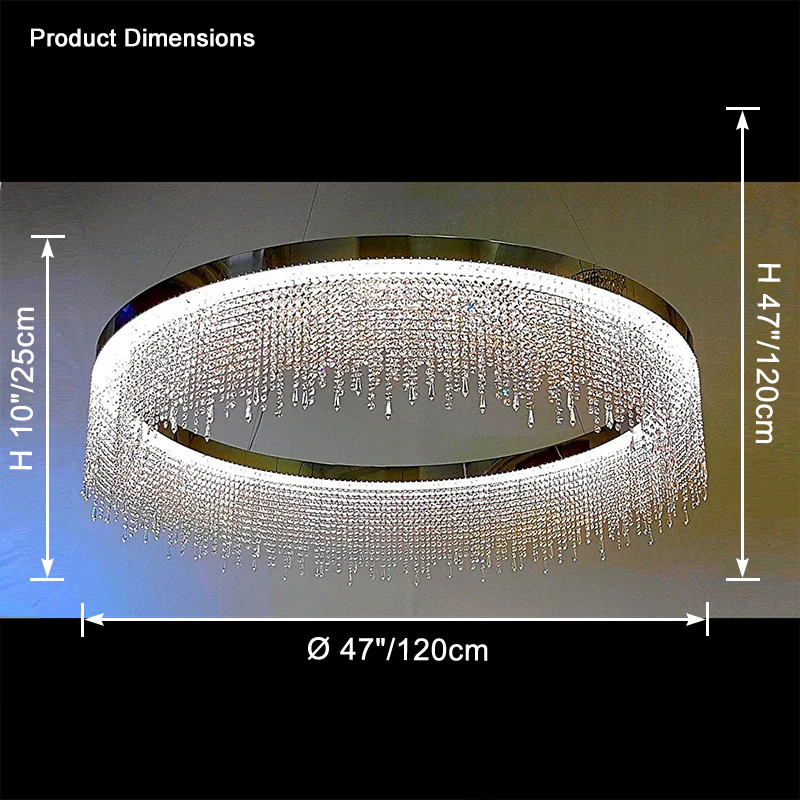 WOMO Fringe Round Crystal Chandelier-WM2362 - Image 13