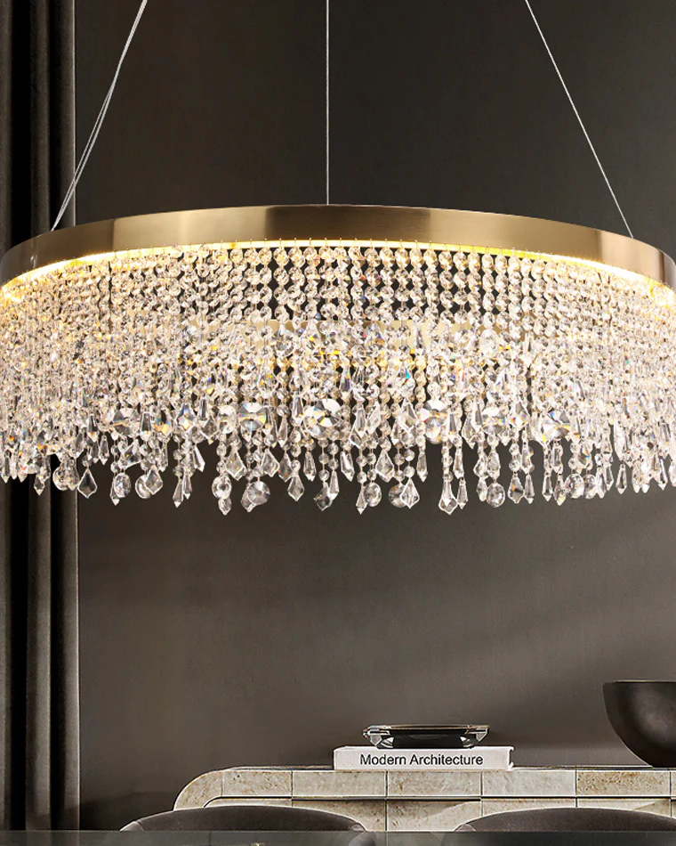 WOMO Fringe Round Crystal Chandelier-WM2362 - Image 4
