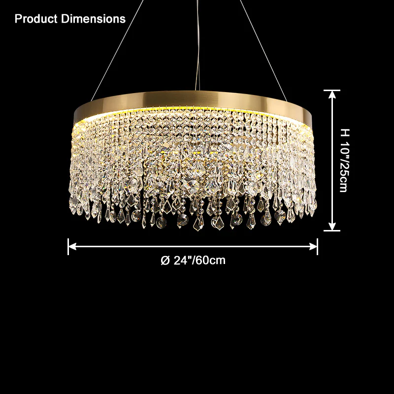 WOMO Fringe Round Crystal Chandelier-WM2362 - Image 7