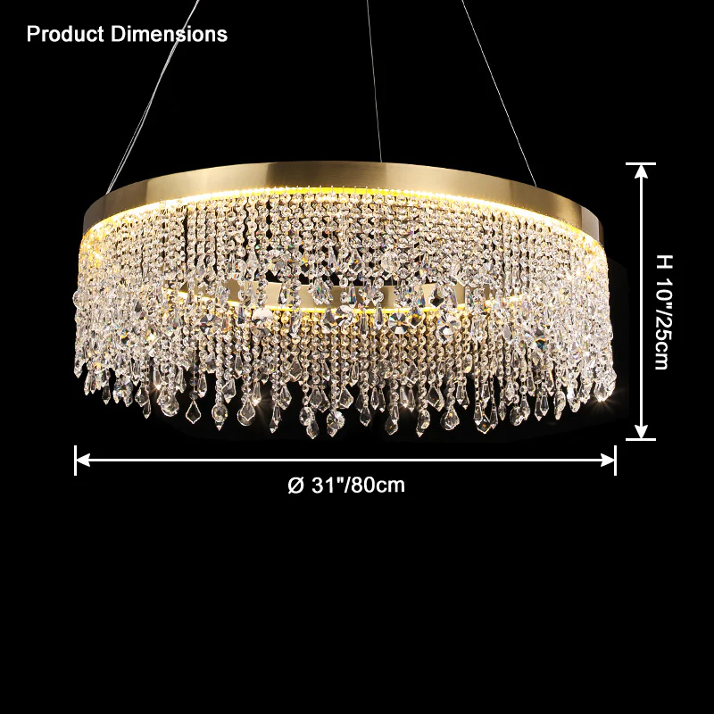 WOMO Fringe Round Crystal Chandelier-WM2362 - Image 9