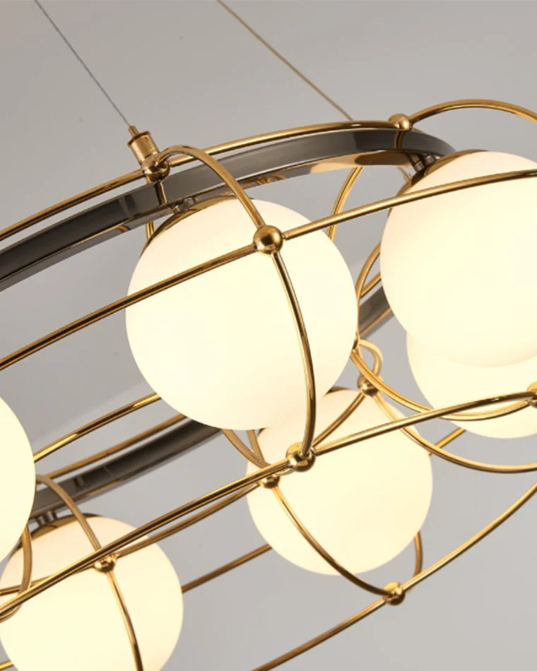 WOMO Frosted Glass Ball Round Chandelier-WM2791 - Image 11