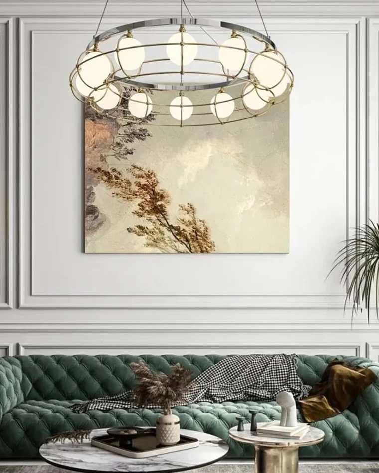 WOMO Frosted Glass Ball Round Chandelier-WM2791 - Image 7