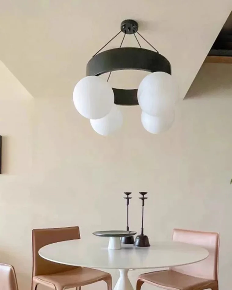 WOMO Round Frosted Glass Globe Chandelier-WM2717 - Image 5