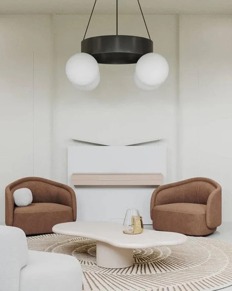 WOMO Round Frosted Glass Globe Chandelier-WM2717 - Image 9