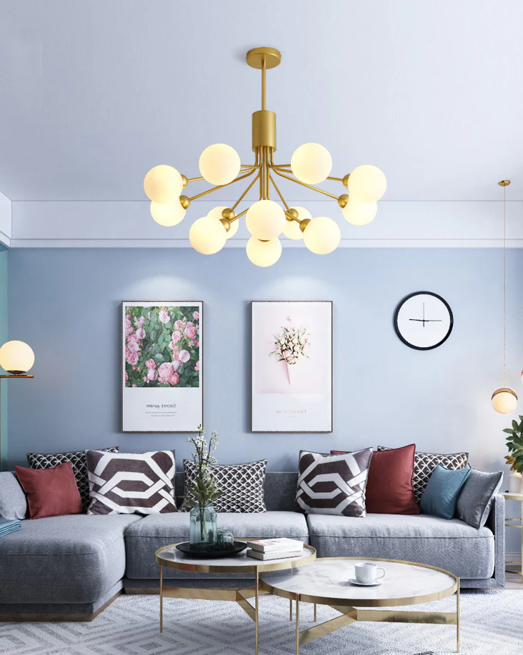 WOMO Frosted Glass Globe Chandelier-WM2915 - Image 3