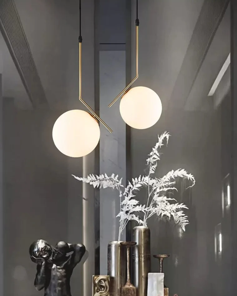 WOMO Frosted Glass Globe Pendant Light-WM2507 - Image 10