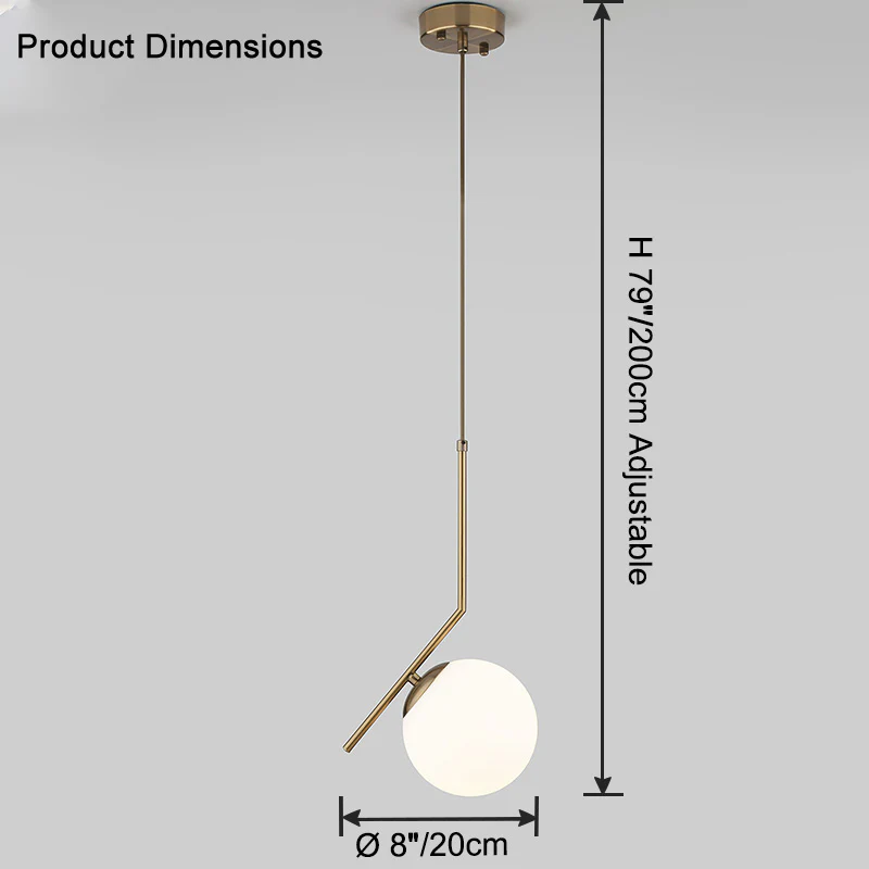 WOMO Frosted Glass Globe Pendant Light-WM2507 - Image 15