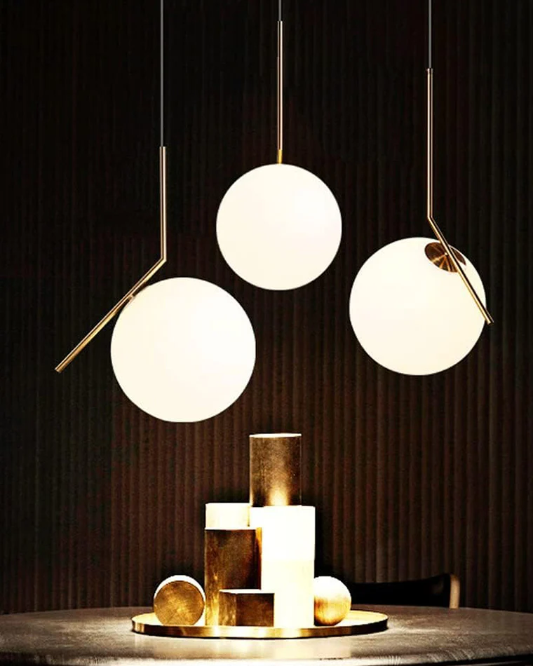 WOMO Frosted Glass Globe Pendant Light-WM2507 - Image 2