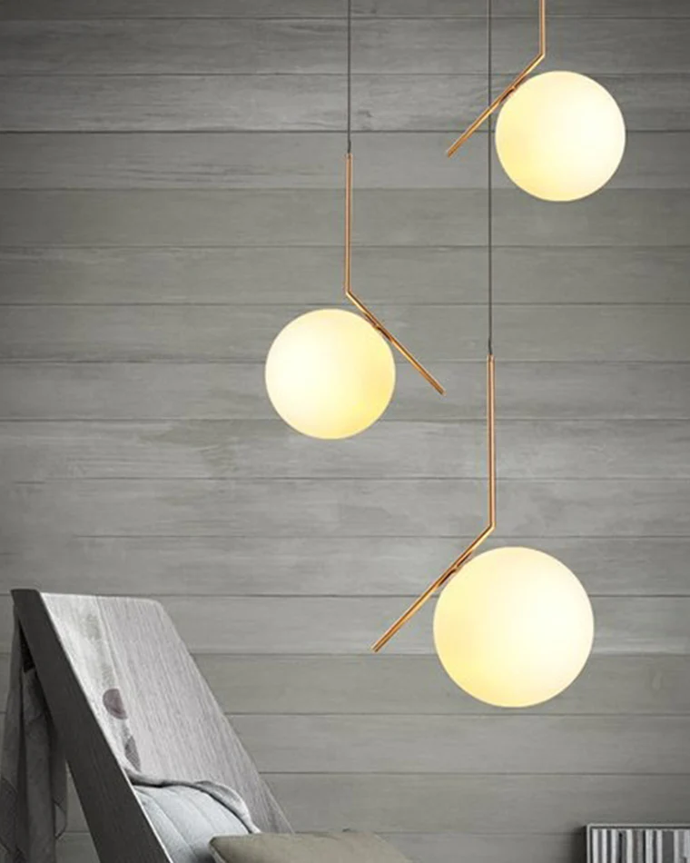WOMO Frosted Glass Globe Pendant Light-WM2507 - Image 5