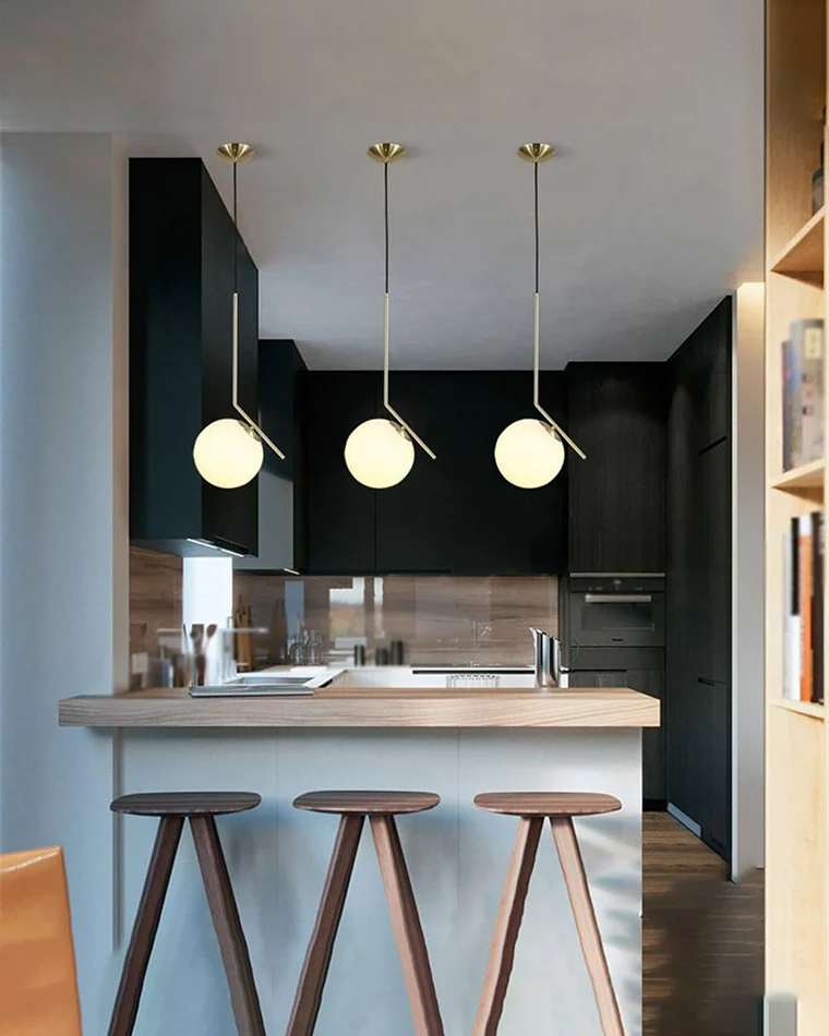 WOMO Frosted Glass Globe Pendant Light-WM2507 - Image 6