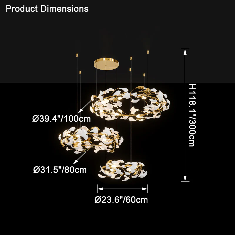 WOMO Gingko Circular Chandelier-WM2428 - Image 11