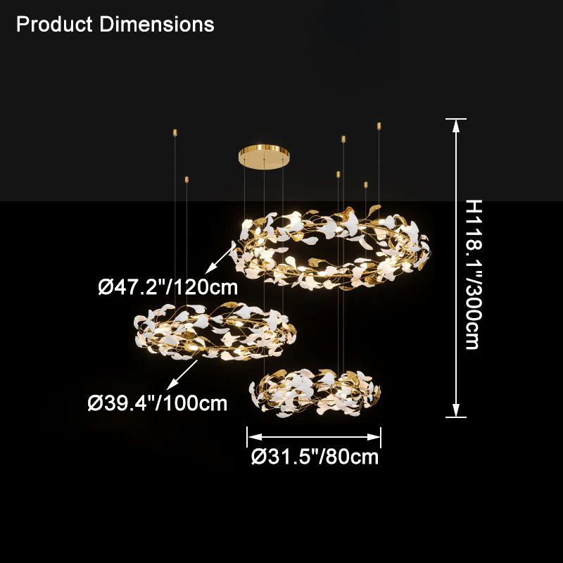 WOMO Gingko Circular Chandelier-WM2428 - Image 13