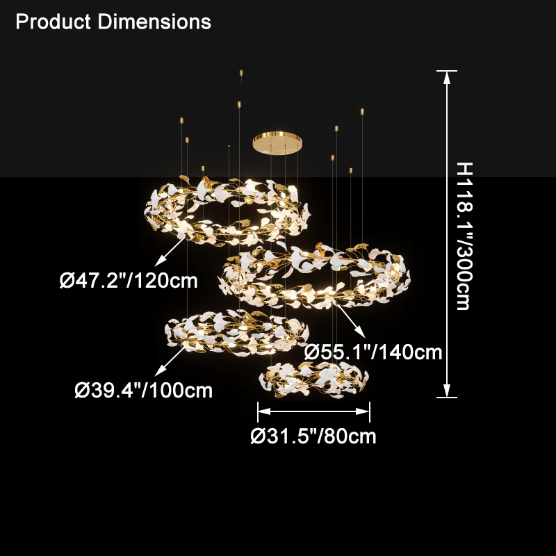 WOMO Gingko Circular Chandelier-WM2428 - Image 21