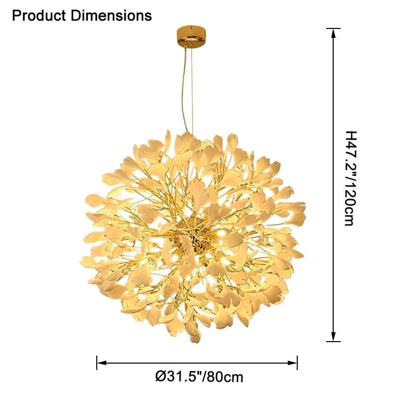 WOMO Gingko Globe Chandelier-WM2431 - Image 26