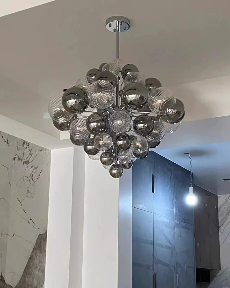 WOMO Smoked Glass Bubble Chandelier-WM2198 - Image 3